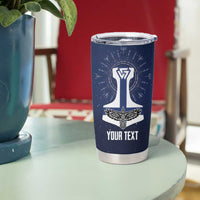 Personalized Finland Drakkar Vikings Tumbler Cup Suomi Flag Viking Thor Runes