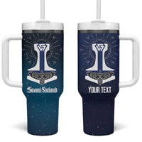 Personalized Finland Drakkar Vikings Tumbler With Handle Suomi Flag Viking Thor Runes