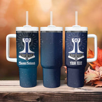Personalized Finland Drakkar Vikings Tumbler With Handle Suomi Flag Viking Thor Runes