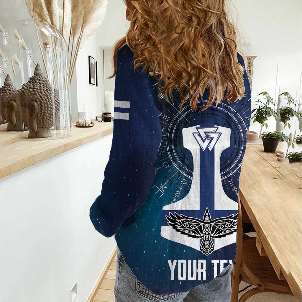 Personalized Finland Drakkar Vikings Women Casual Shirt Suomi Flag Viking Thor Runes