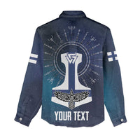 Personalized Finland Drakkar Vikings Women Casual Shirt Suomi Flag Viking Thor Runes