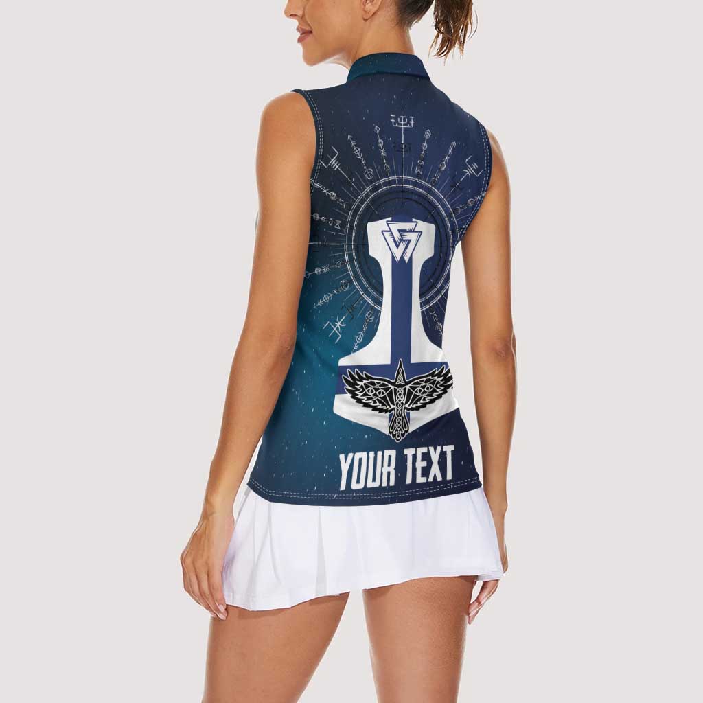 Personalized Finland Drakkar Vikings Women Sleeveless Polo Shirt Suomi Flag Viking Thor Runes