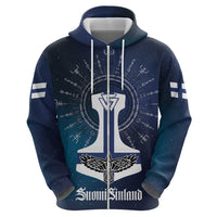 Personalized Finland Drakkar Vikings Zip Hoodie Suomi Flag Viking Thor Runes