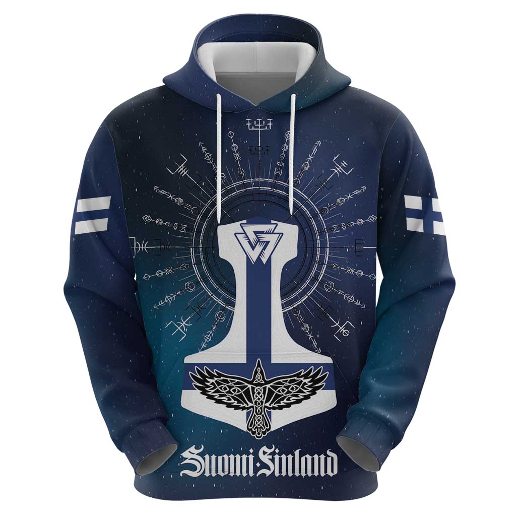 Personalized Finland Drakkar Vikings Zip Hoodie Suomi Flag Viking Thor Runes