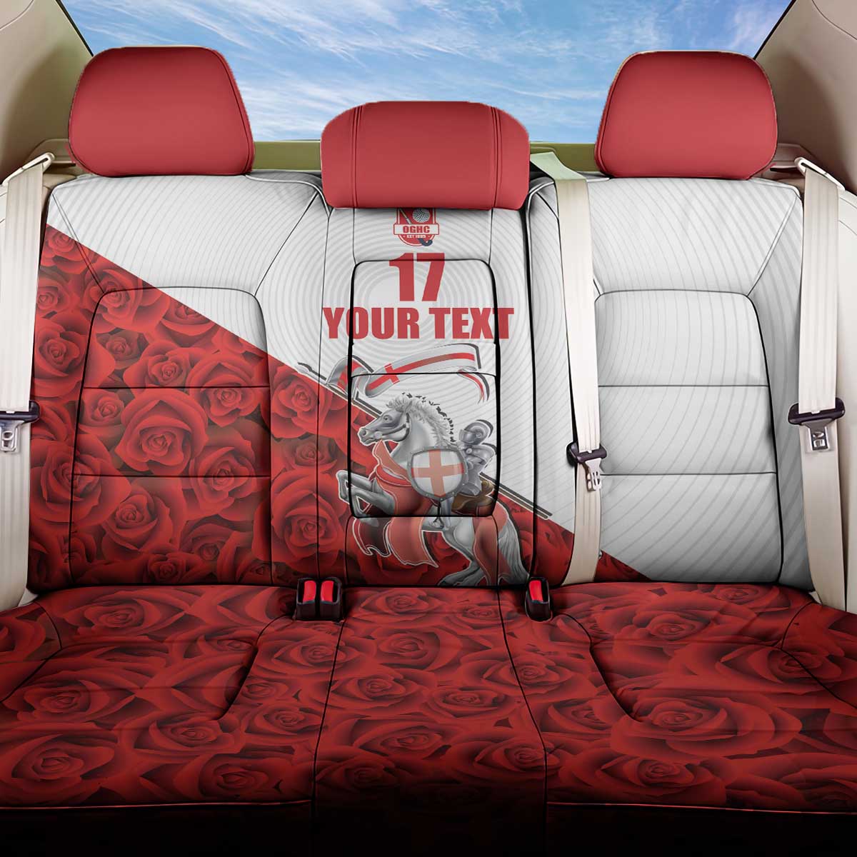 Custom England Field Hockey Champions Back Car Seat Cover Old Georgians Hockey Club Sporty Style