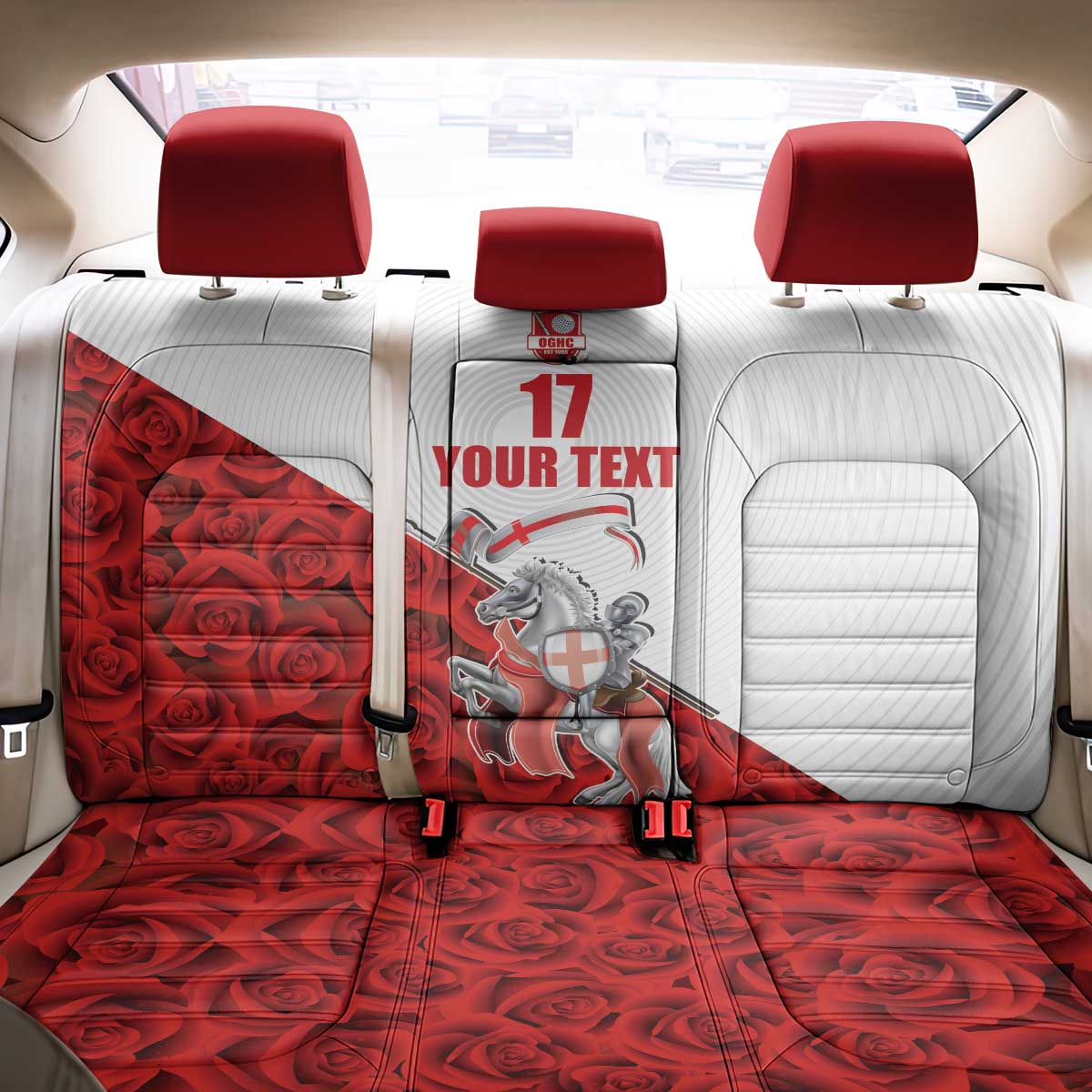 Custom England Field Hockey Champions Back Car Seat Cover Old Georgians Hockey Club Sporty Style
