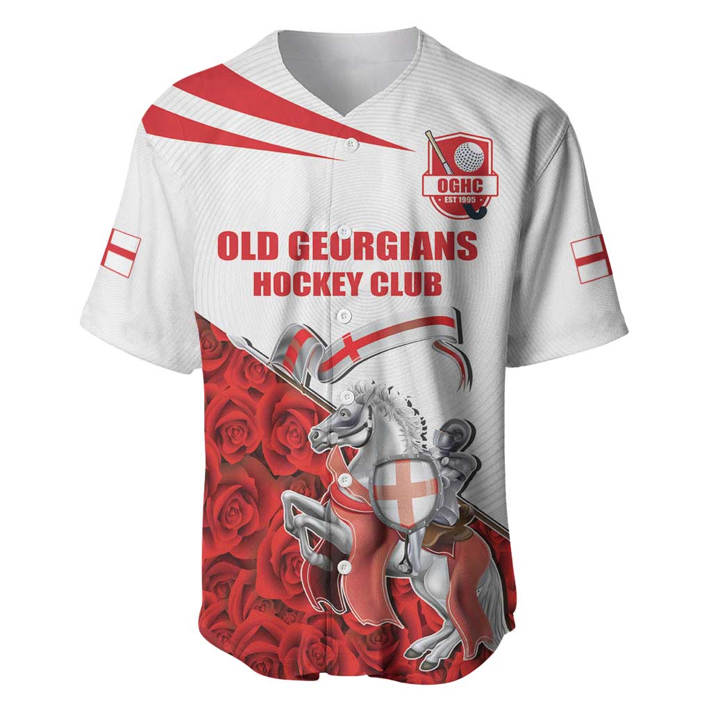Custom England Field Hockey Champions Baseball Jersey Old Georgians Hockey Club Sporty Style