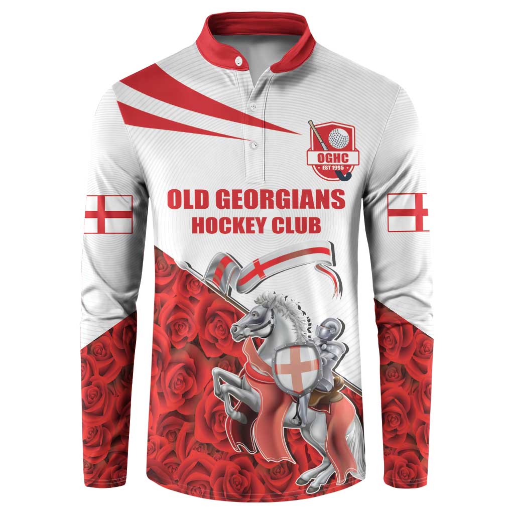 Custom England Field Hockey Champions Button Sweatshirt Old Georgians Hockey Club Sporty Style