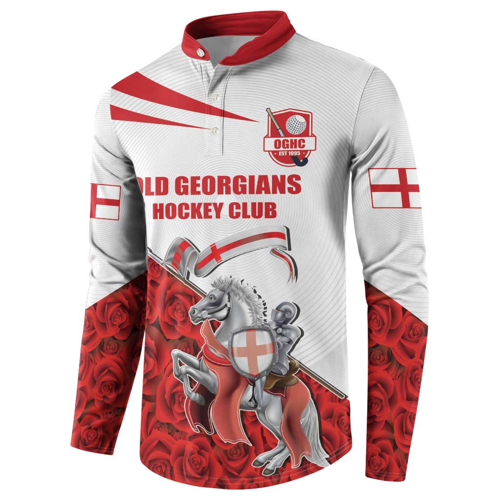Custom England Field Hockey Champions Button Sweatshirt Old Georgians Hockey Club Sporty Style