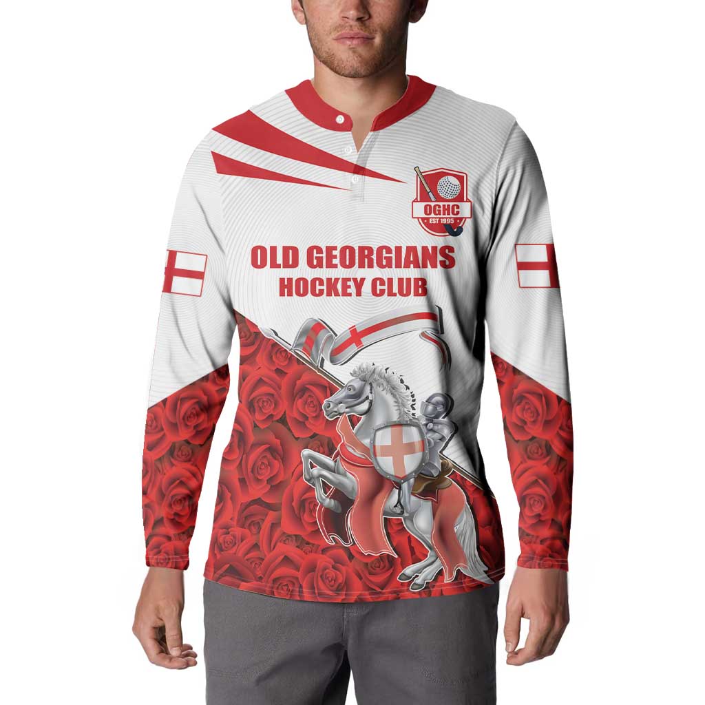 Custom England Field Hockey Champions Button Sweatshirt Old Georgians Hockey Club Sporty Style