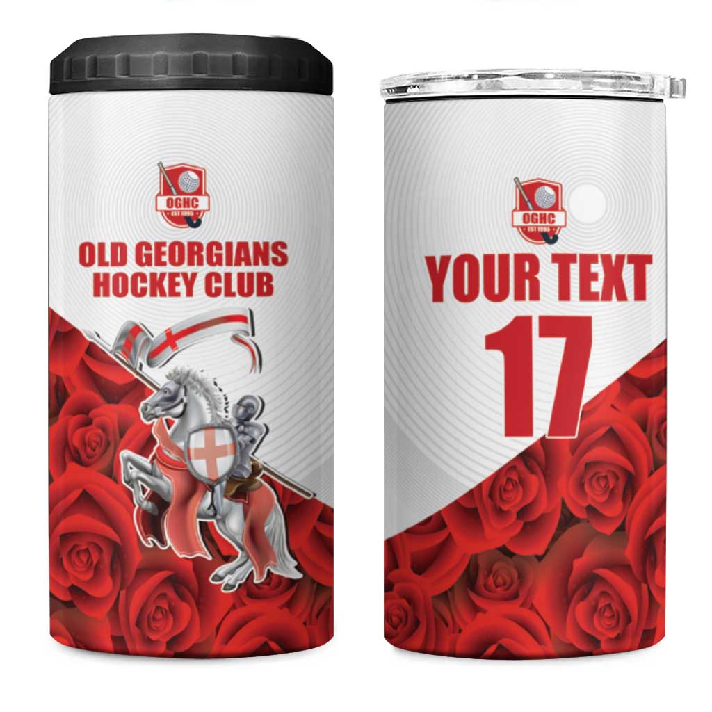 Custom England Field Hockey Champions 4 in 1 Can Cooler Tumbler Old Georgians Hockey Club Sporty Style