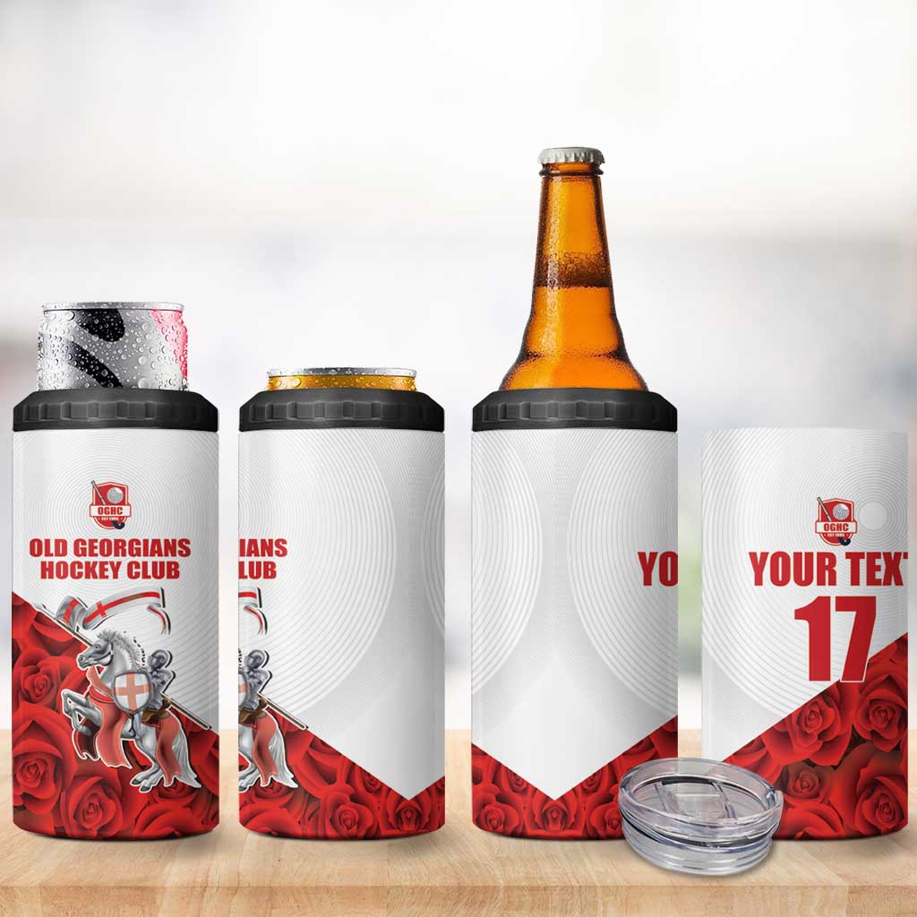Custom England Field Hockey Champions 4 in 1 Can Cooler Tumbler Old Georgians Hockey Club Sporty Style