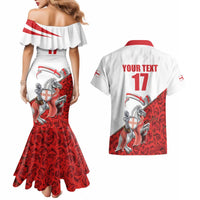 Custom England Field Hockey Champions Couples Matching Mermaid Dress and Hawaiian Shirt Old Georgians Hockey Club Sporty Style