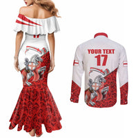 Custom England Field Hockey Champions Couples Matching Mermaid Dress and Long Sleeve Button Shirt Old Georgians Hockey Club Sporty Style