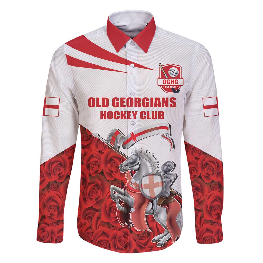 Custom England Field Hockey Champions Family Matching Long Sleeve Bodycon Dress and Hawaiian Shirt Old Georgians Hockey Club Sporty Style
