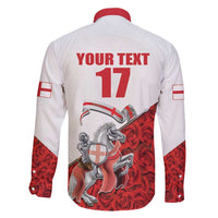 Custom England Field Hockey Champions Family Matching Long Sleeve Bodycon Dress and Hawaiian Shirt Old Georgians Hockey Club Sporty Style