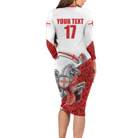 Custom England Field Hockey Champions Family Matching Long Sleeve Bodycon Dress and Hawaiian Shirt Old Georgians Hockey Club Sporty Style