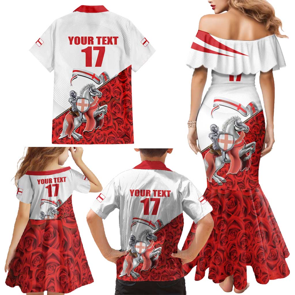 Custom England Field Hockey Champions Family Matching Mermaid Dress and Hawaiian Shirt Old Georgians Hockey Club Sporty Style
