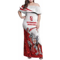 Custom England Field Hockey Champions Family Matching Off Shoulder Maxi Dress and Hawaiian Shirt Old Georgians Hockey Club Sporty Style