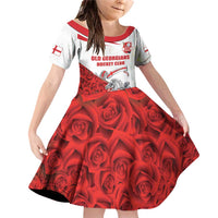 Custom England Field Hockey Champions Family Matching Off Shoulder Short Dress and Hawaiian Shirt Old Georgians Hockey Club Sporty Style