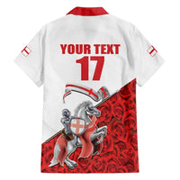 Custom England Field Hockey Champions Family Matching Off Shoulder Short Dress and Hawaiian Shirt Old Georgians Hockey Club Sporty Style