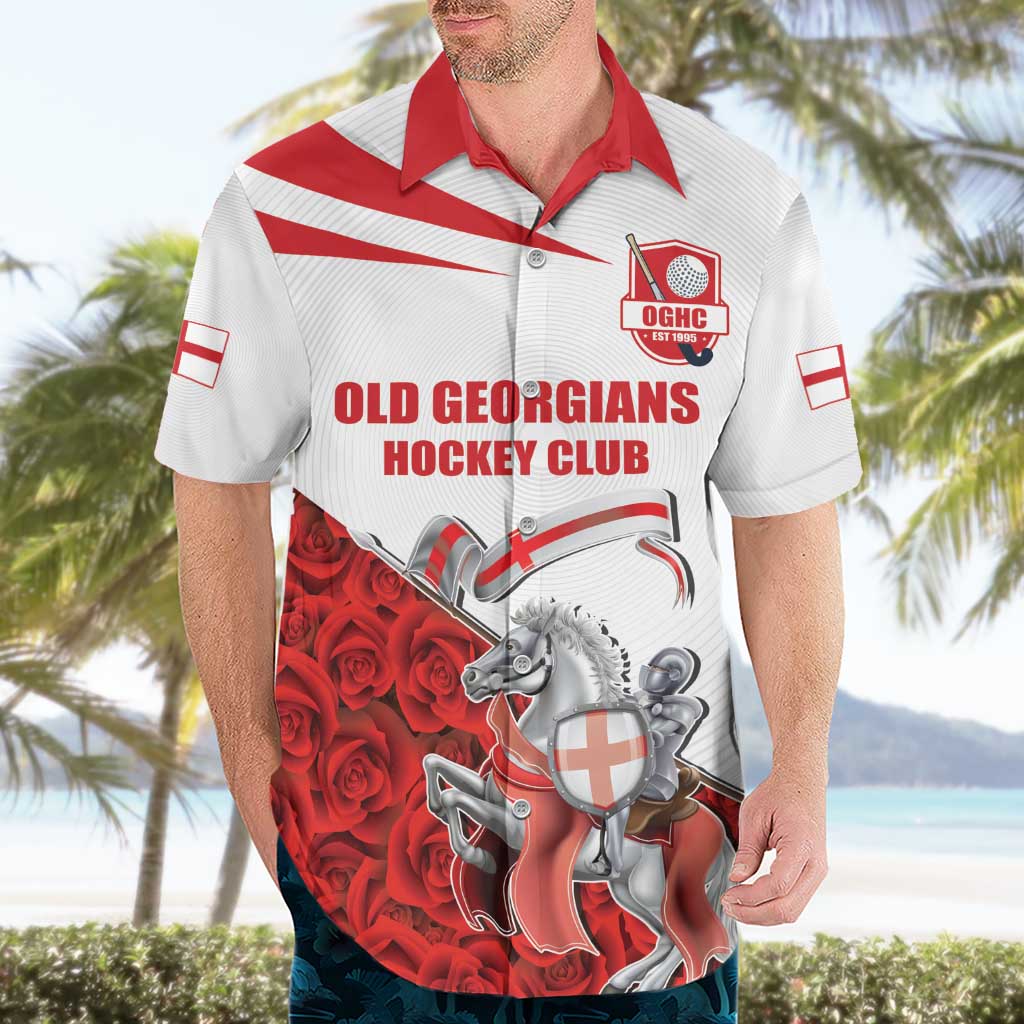 Custom England Field Hockey Champions Hawaiian Shirt Old Georgians Hockey Club Sporty Style