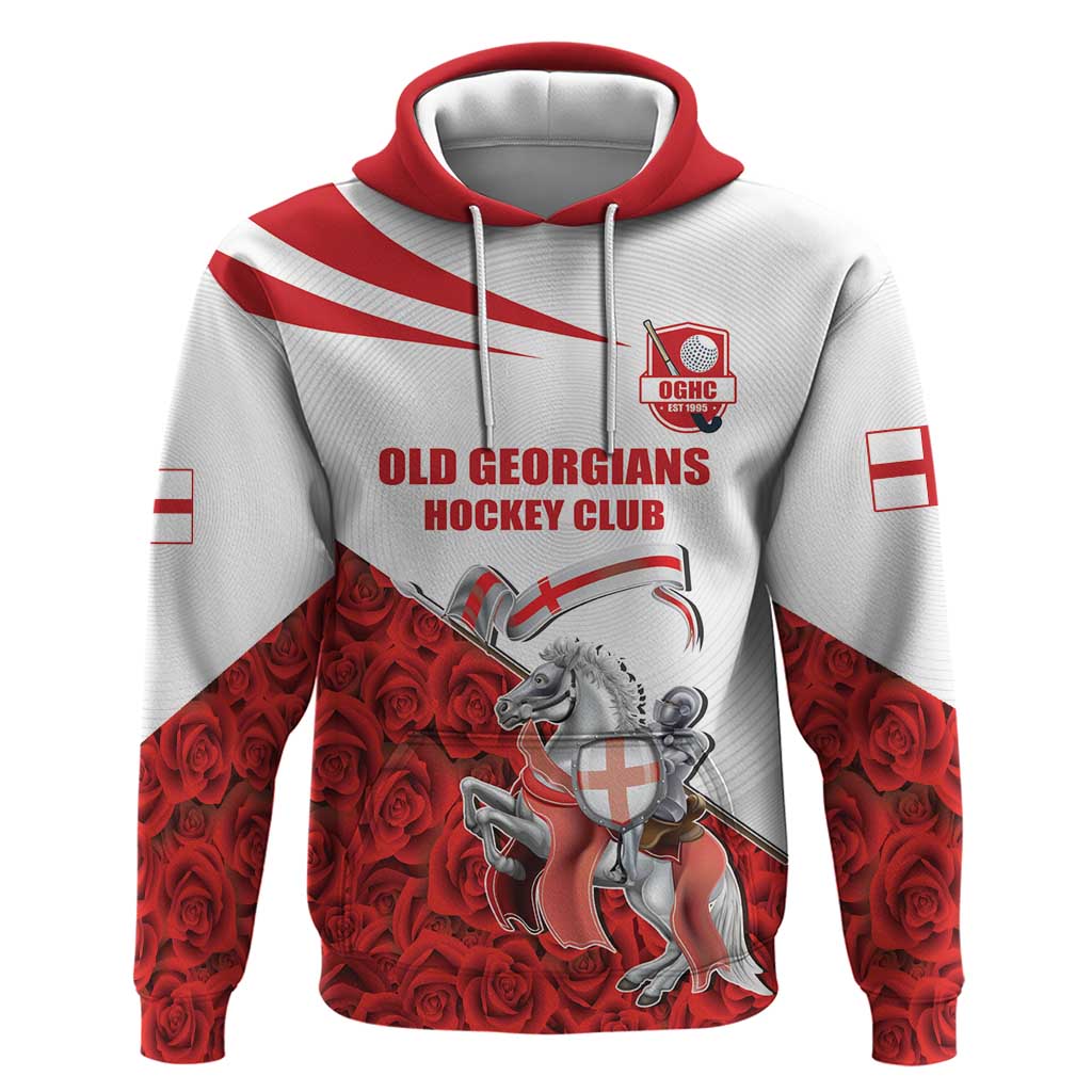 Custom England Field Hockey Champions Hoodie Old Georgians Hockey Club Sporty Style