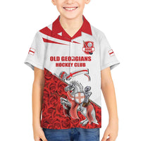 Custom England Field Hockey Champions Kid Hawaiian Shirt Old Georgians Hockey Club Sporty Style