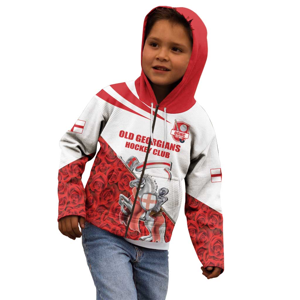 Custom England Field Hockey Champions Kid Hoodie Old Georgians Hockey Club Sporty Style