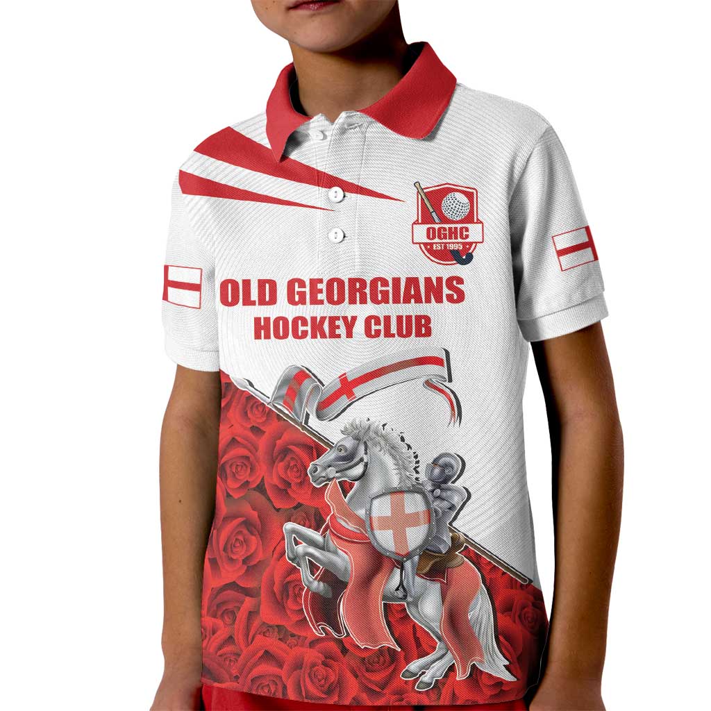 Custom England Field Hockey Champions Kid Polo Shirt Old Georgians Hockey Club Sporty Style
