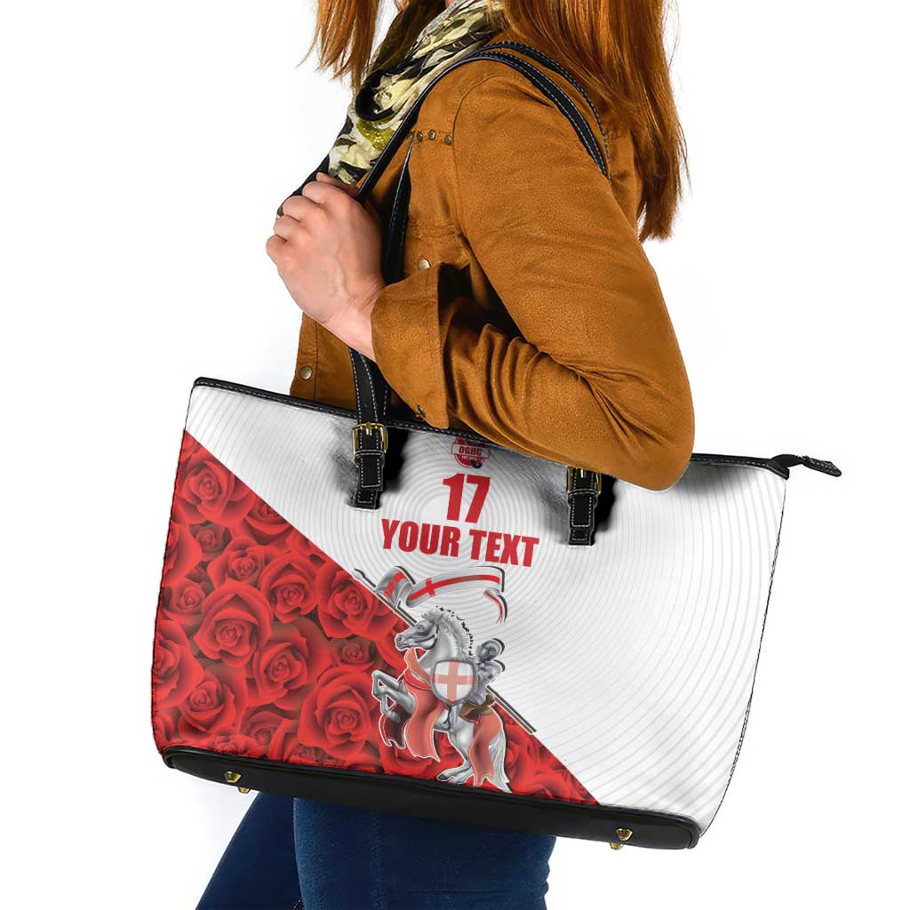 Custom England Field Hockey Champions Leather Tote Bag Old Georgians Hockey Club Sporty Style