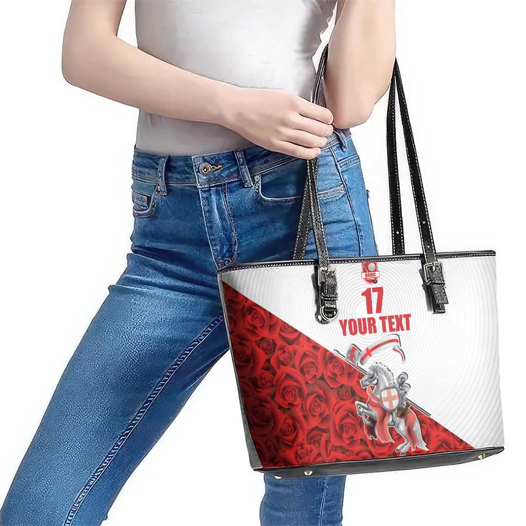 Custom England Field Hockey Champions Leather Tote Bag Old Georgians Hockey Club Sporty Style