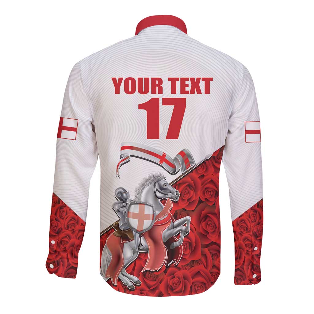 Custom England Field Hockey Champions Long Sleeve Button Shirt Old Georgians Hockey Club Sporty Style