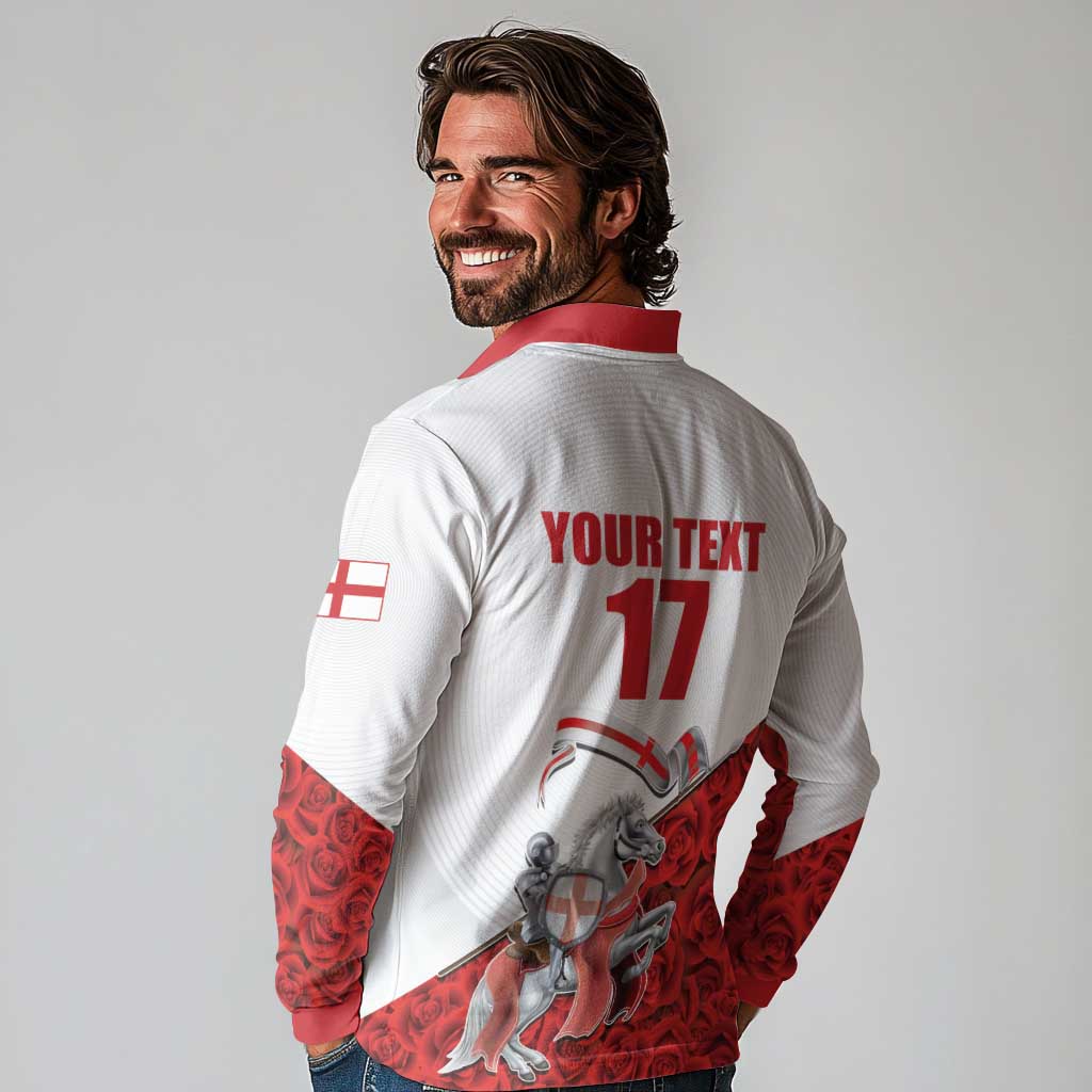 Custom England Field Hockey Champions Long Sleeve Polo Shirt Old Georgians Hockey Club Sporty Style