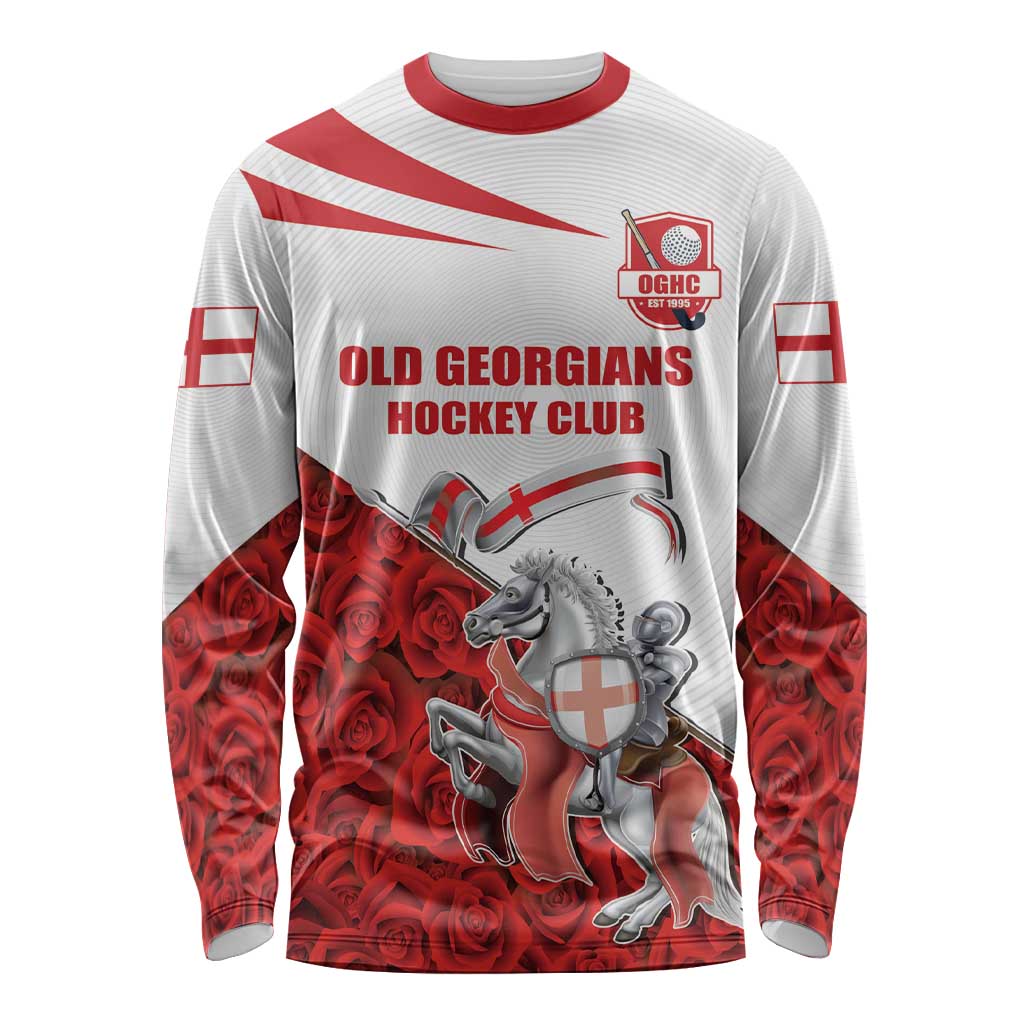 Custom England Field Hockey Champions Long Sleeve Shirt Old Georgians Hockey Club Sporty Style