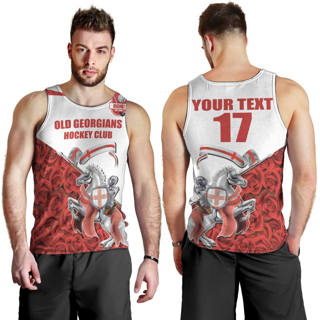 Custom England Field Hockey Champions Men Tank Top Old Georgians Hockey Club Sporty Style