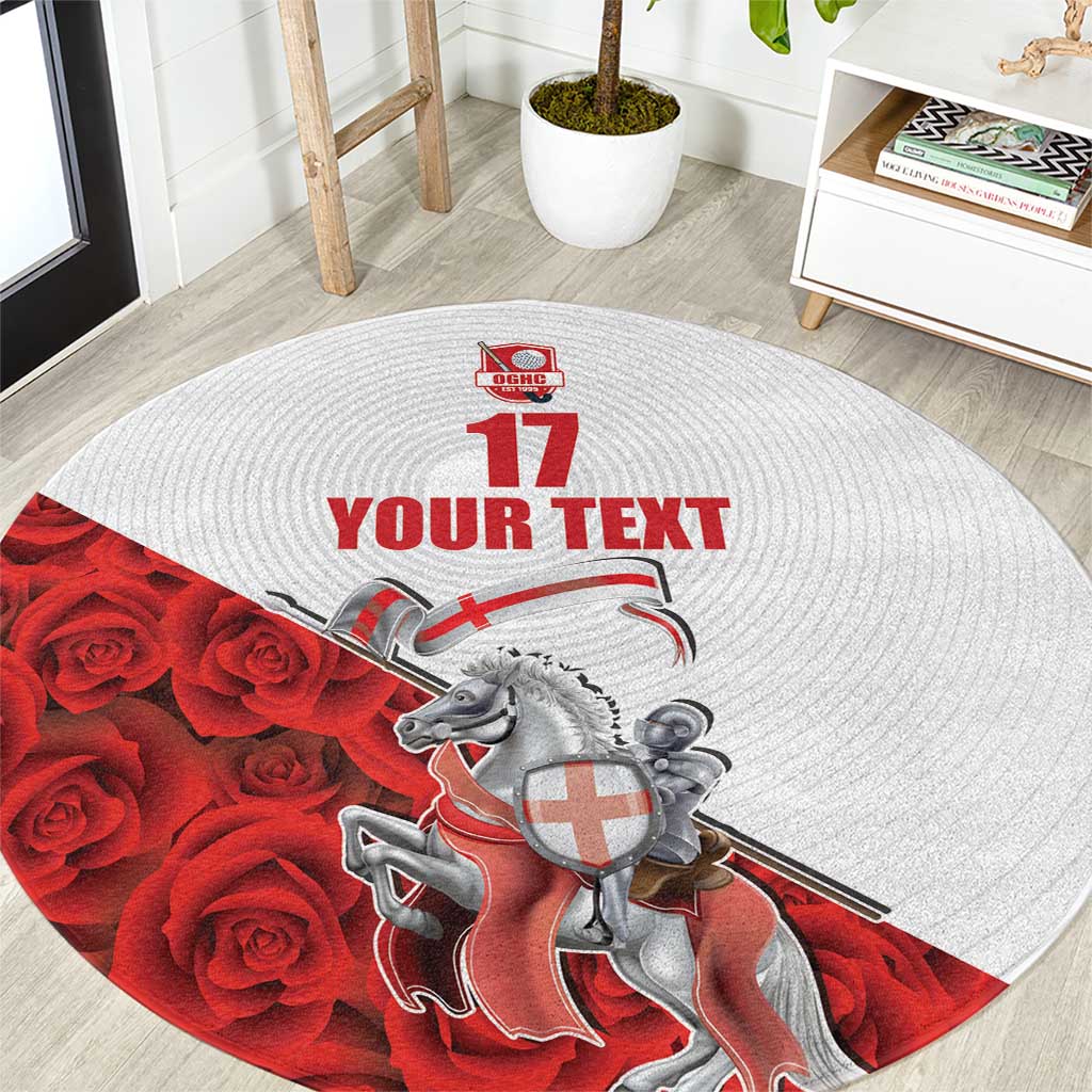 Custom England Field Hockey Champions Round Carpet Old Georgians Hockey Club Sporty Style