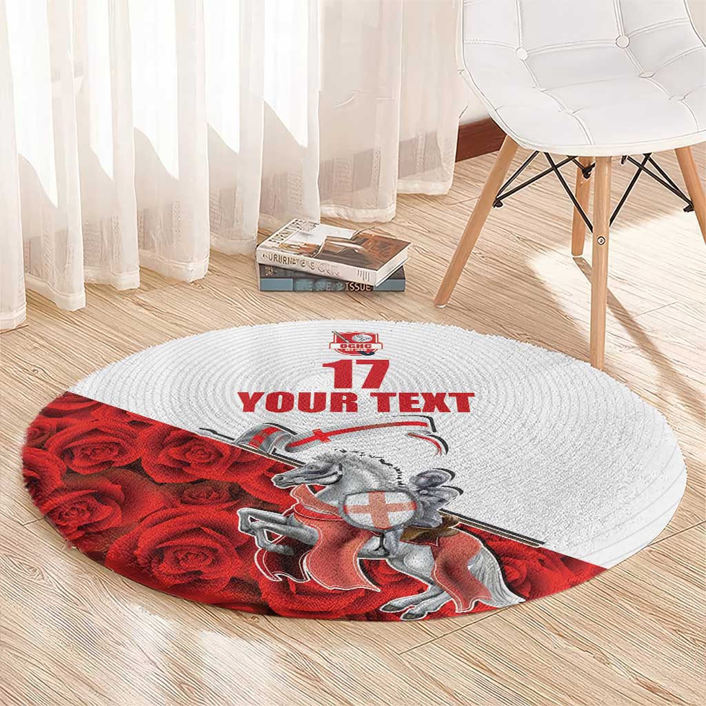 Custom England Field Hockey Champions Round Carpet Old Georgians Hockey Club Sporty Style