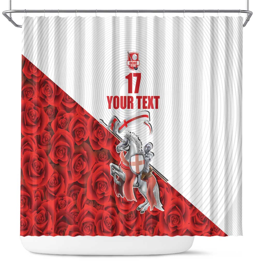 Custom England Field Hockey Champions Shower Curtain Old Georgians Hockey Club Sporty Style