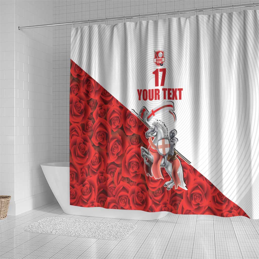Custom England Field Hockey Champions Shower Curtain Old Georgians Hockey Club Sporty Style