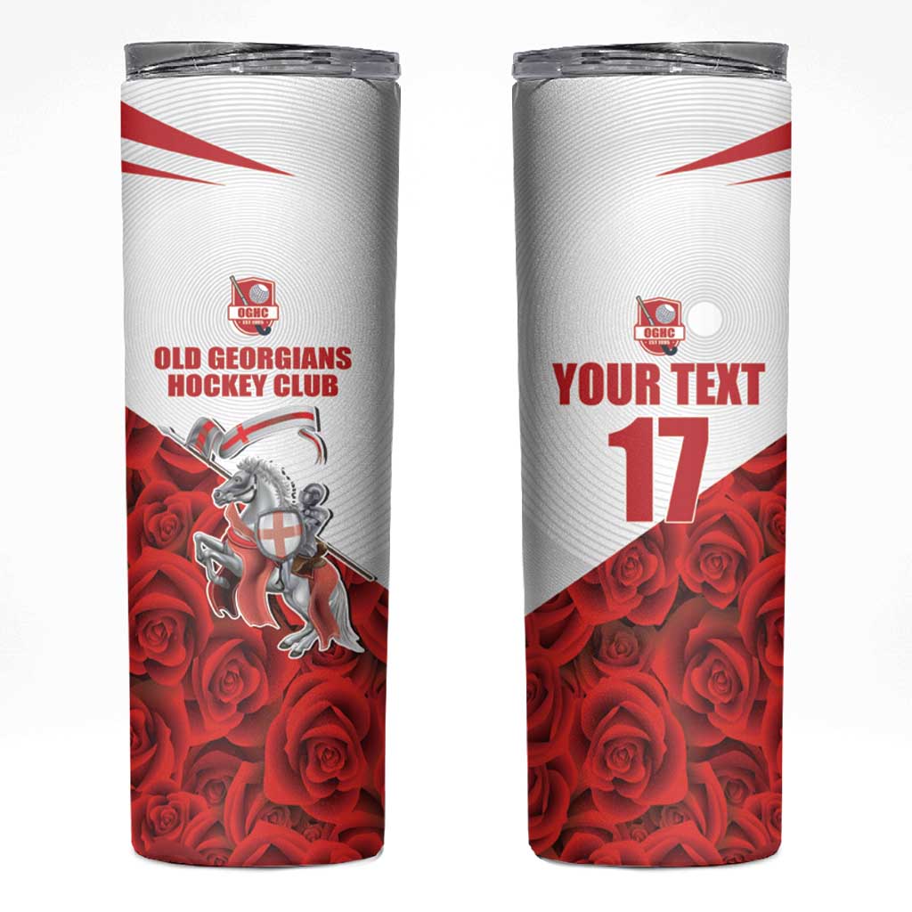 Custom England Field Hockey Champions Skinny Tumbler Old Georgians Hockey Club Sporty Style