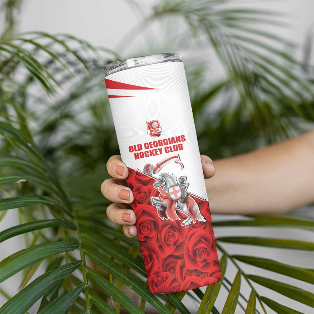 Custom England Field Hockey Champions Skinny Tumbler Old Georgians Hockey Club Sporty Style