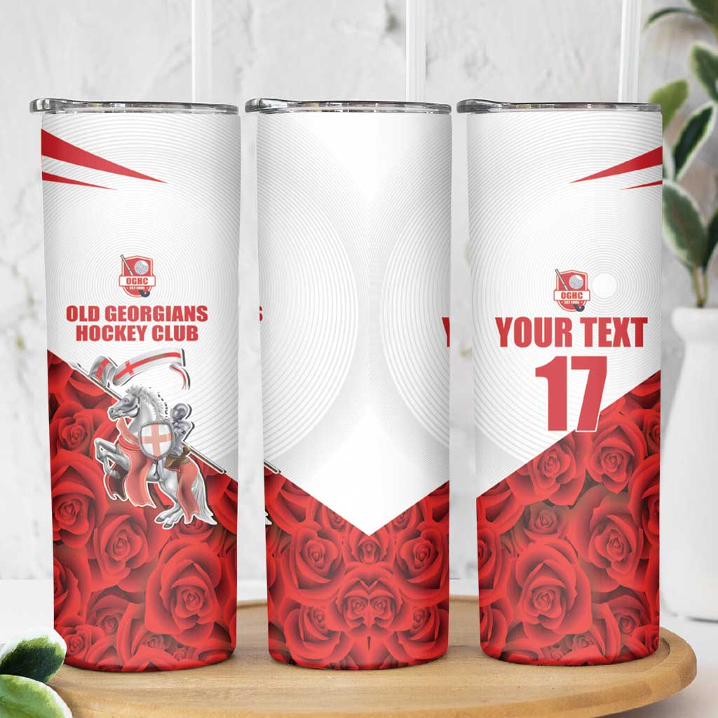 Custom England Field Hockey Champions Skinny Tumbler Old Georgians Hockey Club Sporty Style
