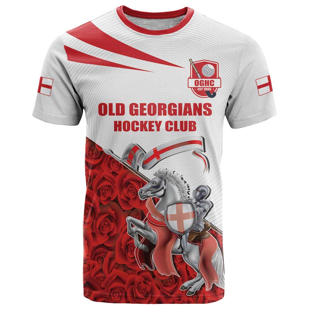 Custom England Field Hockey Champions T Shirt Old Georgians Hockey Club Sporty Style