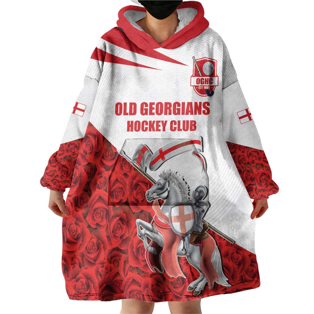 Custom England Field Hockey Champions Wearable Blanket Hoodie Old Georgians Hockey Club Sporty Style