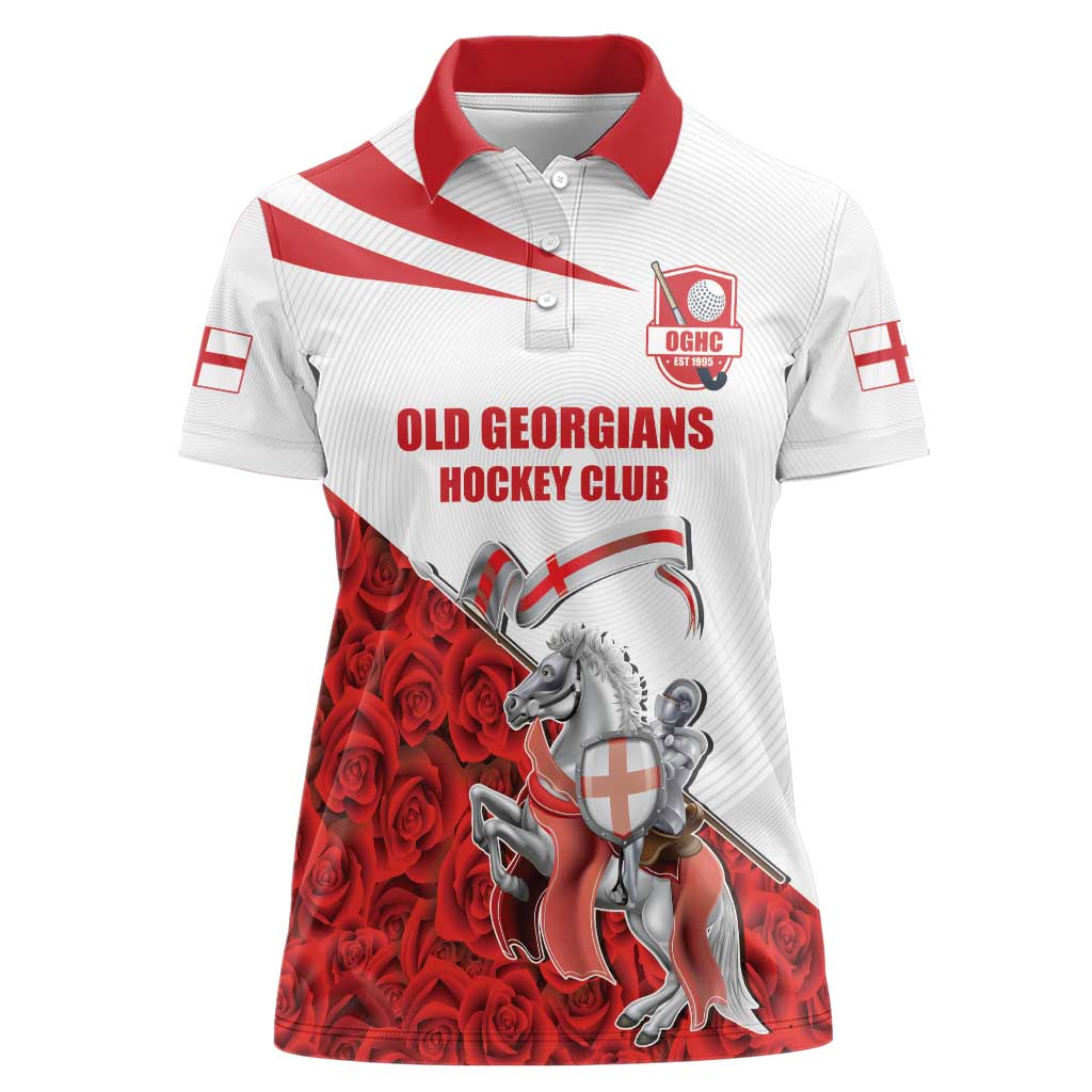 Custom England Field Hockey Champions Women Polo Shirt Old Georgians Hockey Club Sporty Style