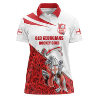 Custom England Field Hockey Champions Women Polo Shirt Old Georgians Hockey Club Sporty Style