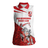 Custom England Field Hockey Champions Women Sleeveless Polo Shirt Old Georgians Hockey Club Sporty Style