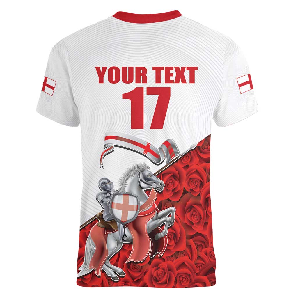 Custom England Field Hockey Champions Women V-Neck T-Shirt Old Georgians Hockey Club Sporty Style