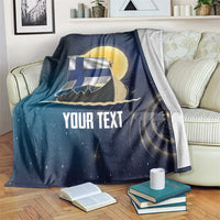 Personalized Finland Drakkar Vikings Blanket Longships with Vegvisir